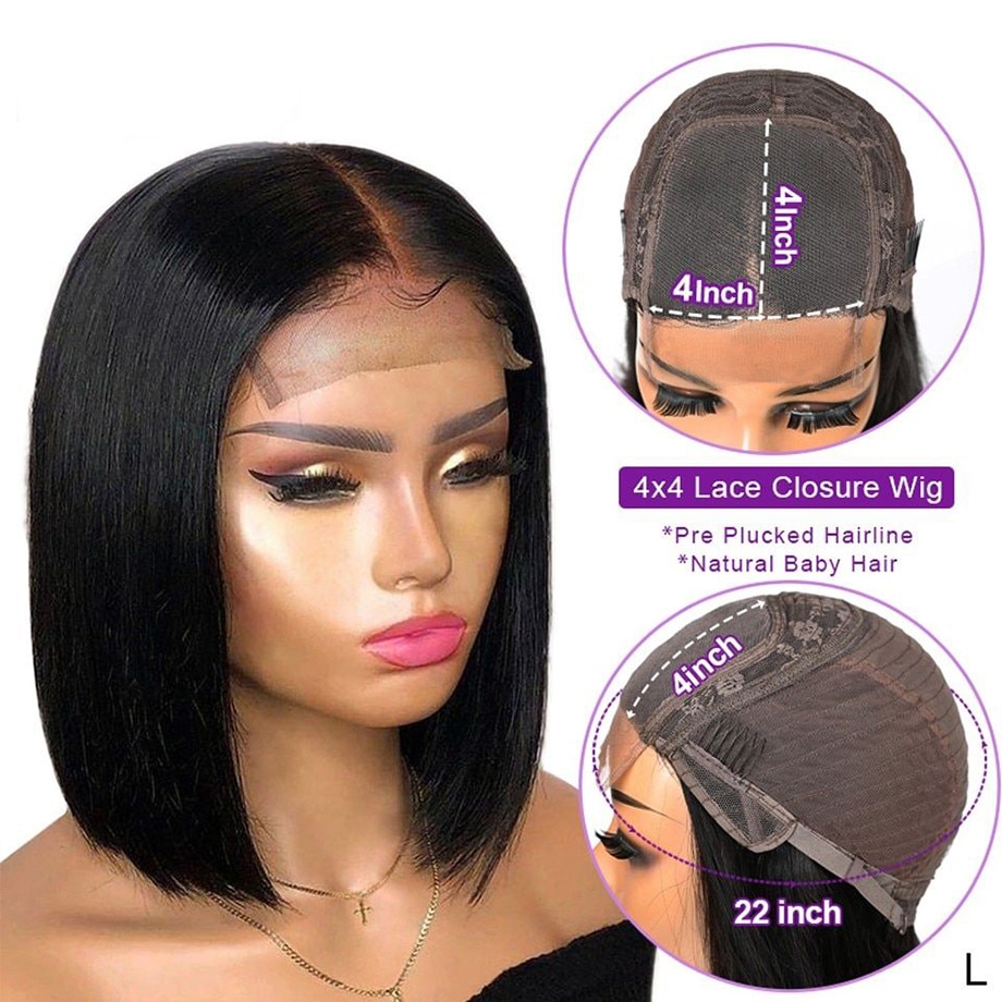 4×4 Lace Closure Bob Wig Straight Short Lace Front Human Hair Wigs For Black Women Hd Pre Plucked Brazilian Bob Full Frontal Wig 4x4 Lace Closure Bob Wig Straight Short Lace Front Human Hair Wigs For Black Women Hd Pre Plucked Brazilian Bob Full Frontal Wig