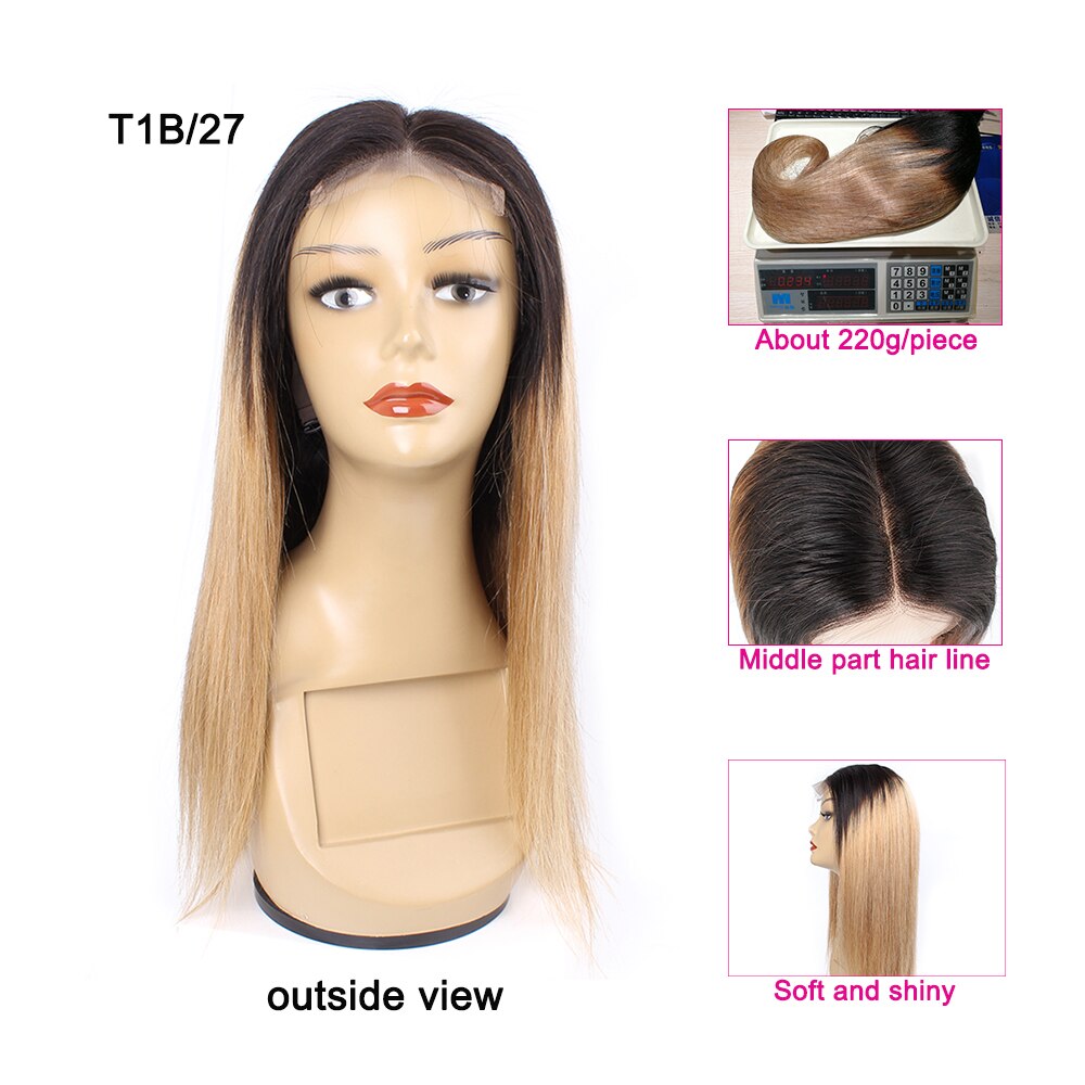Kisshair 1B27 1B30 ombre color 4x4 lace closure wig straight honey blond medium brown Indian human hair front lace wig Kisshair 1B27 1B30 ombre color 4x4 lace closure wig straight honey blond medium brown Indian human hair front lace wig