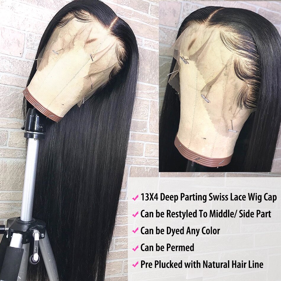 28 30 36 Inch 13×4 Lace Front Human Hair Wigs Brazilian Straight Glueless Frontal Pre Plucked Virgin Human Hair For Black Women 28 30 36 Inch 13x4 Lace Front Human Hair Wigs Brazilian Straight Glueless Frontal Pre Plucked Virgin Human Hair For Black Women