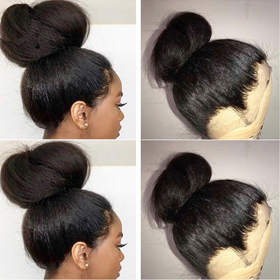Kinky Straight Closure Wig PrePlucked Remy 13x4 Lace Front Human Hair Wigs For Women Bleach Knots Yaki Human Hair Wigs Kinky Straight Closure Wig PrePlucked Remy 13x4 Lace Front Human Hair Wigs For Women Bleach Knots Yaki Human Hair Wigs