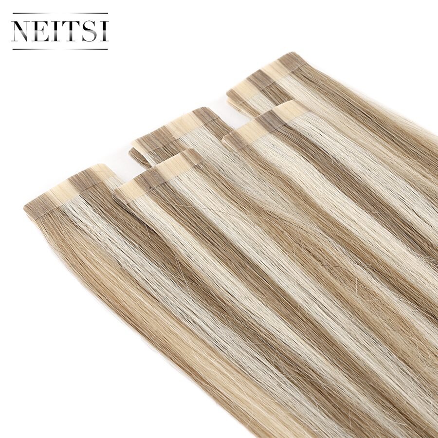 Neitsi Straight Skin Weft Adhesive Hair Non-Remy Tape In Human Hair Extensions 12″-20″ Piano Color Double Sided Invisible Tape Neitsi Straight Skin Weft Adhesive Hair Non-Remy Tape In Human Hair Extensions 12