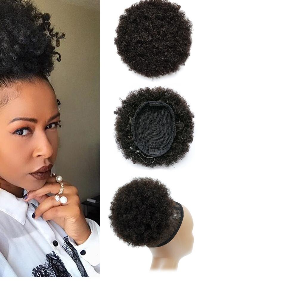 Afro Puff Ponytail Human Hair Bun Kinky Curly Drawstring Ponytail Ombre Brazilian Clip In Hair Extensions Soft Feel Hair Chignon Afro Puff Ponytail Human Hair Bun Kinky Curly Drawstring Ponytail Ombre Brazilian Clip In Hair Extensions Soft Feel Hair Chignon