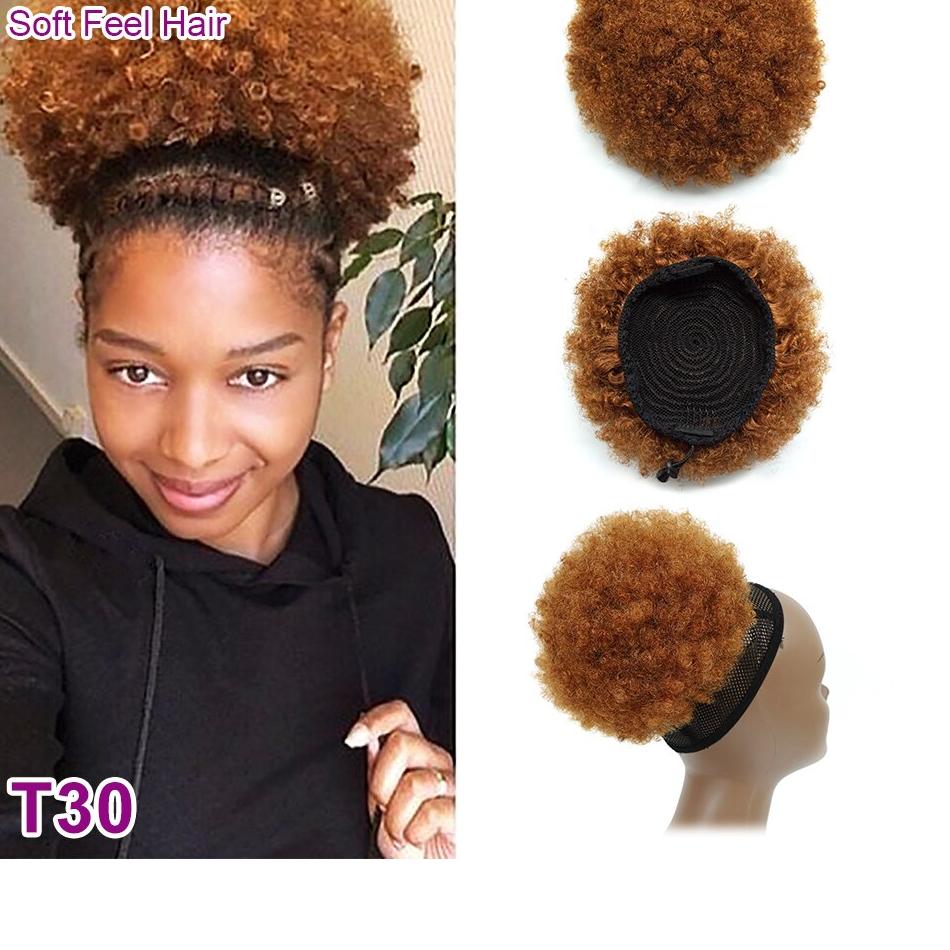 Afro Puff Ponytail Human Hair Bun Kinky Curly Drawstring Ponytail Ombre Brazilian Clip In Hair Extensions Soft Feel Hair Chignon Afro Puff Ponytail Human Hair Bun Kinky Curly Drawstring Ponytail Ombre Brazilian Clip In Hair Extensions Soft Feel Hair Chignon