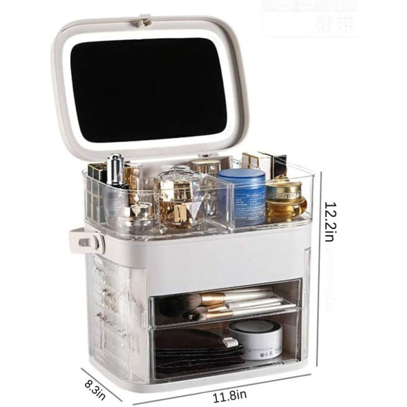 Led Light Makeup Organiser Storage,with Mirror And Light,with 6 Drawers,Women’s Large Gift Boxes Led Light Makeup Organiser Storage,with Mirror And Light,with 6 Drawers,Women's Large Gift Boxes