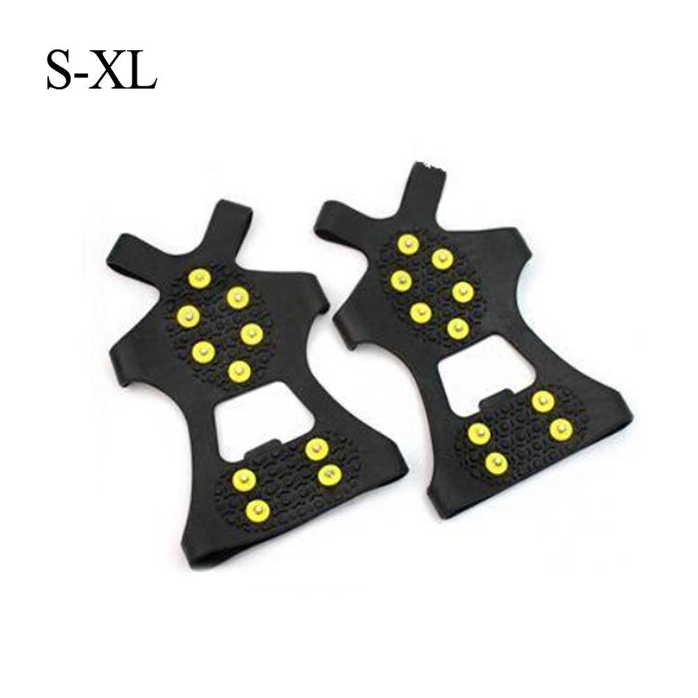 1 Pair 10 Studs Anti-Skid Ice Gripper Spike Winter Climbing Anti-Slip Snow Spikes Grips Cleats Over Shoes Covers Crampon 1 Pair 10 Studs Anti-Skid Ice Gripper Spike Winter Climbing Anti-Slip Snow Spikes Grips Cleats Over Shoes Covers Crampon