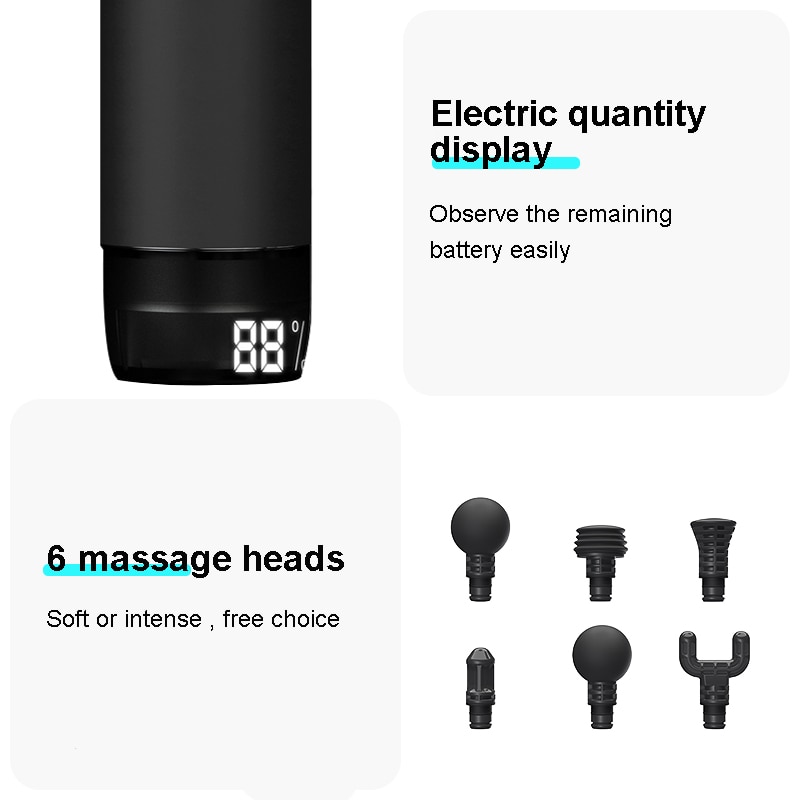 BOOSTER M2-12V LCD Display Massage Gun Professional Deep Muscle Massager Pain Relief Body Relaxation Facial Gun Fitness BOOSTER M2-12V LCD Display Massage Gun Professional Deep Muscle Massager Pain Relief Body Relaxation Facial Gun Fitness