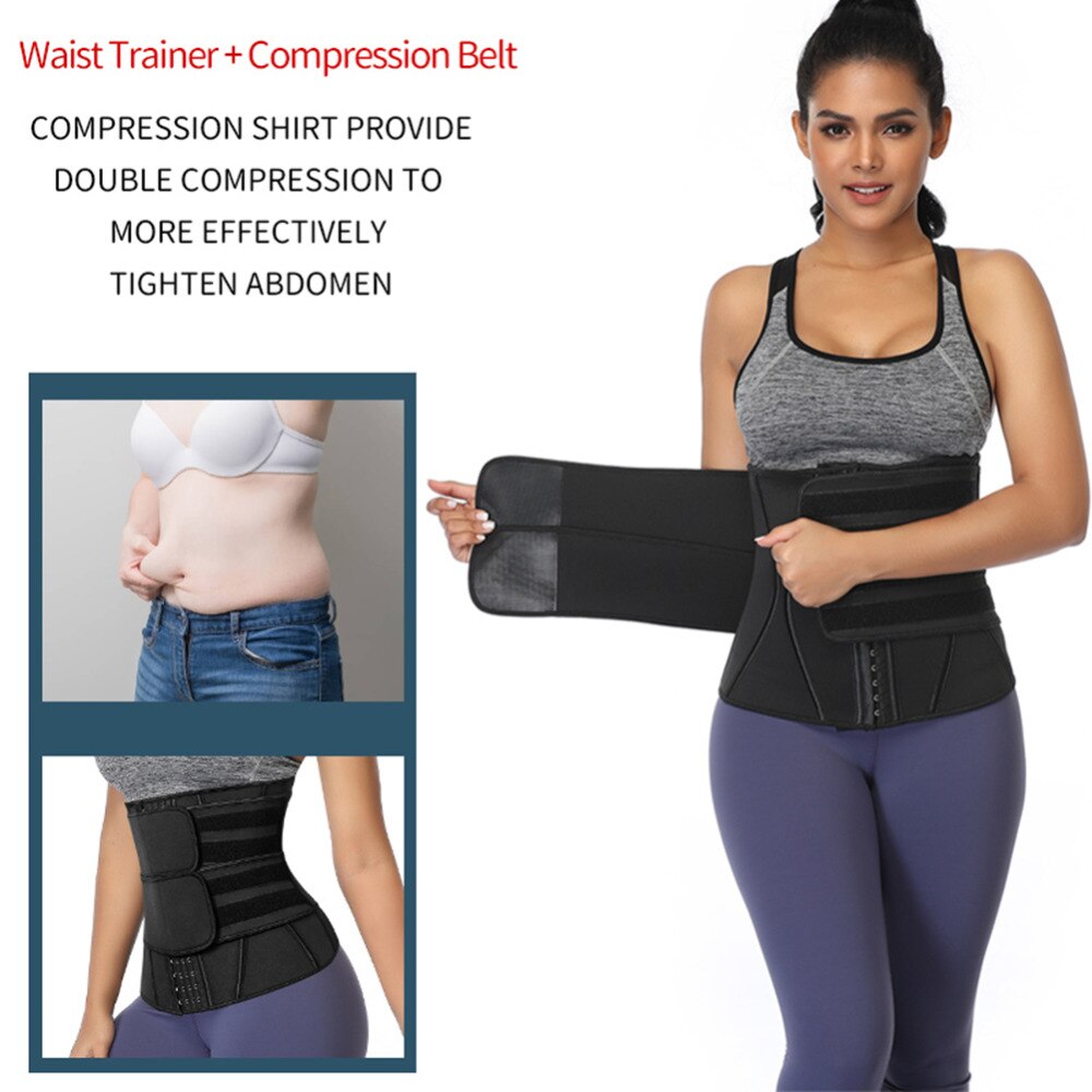 Adjustable Elastic Sauna Waist Trainer Corset Sweat Belt for Women Weight Loss Compression Trimmer Workout Fitness Belt Brace Adjustable Elastic Sauna Waist Trainer Corset Sweat Belt for Women Weight Loss Compression Trimmer Workout Fitness Belt Brace