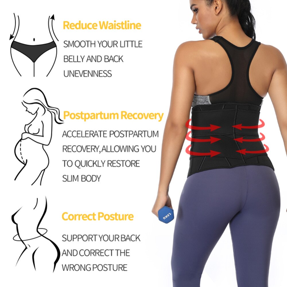 Adjustable Elastic Sauna Waist Trainer Corset Sweat Belt for Women Weight Loss Compression Trimmer Workout Fitness Belt Brace Adjustable Elastic Sauna Waist Trainer Corset Sweat Belt for Women Weight Loss Compression Trimmer Workout Fitness Belt Brace