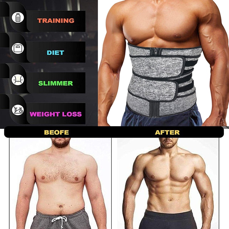 Men Waist Trainer Corsets Fitness Trimmer Belt Slimming Body Shaper for Weight Loss Sauna Sweat Girdle Workout Fat Burner Fajas Men Waist Trainer Corsets Fitness Trimmer Belt Slimming Body Shaper for Weight Loss Sauna Sweat Girdle Workout Fat Burner Fajas