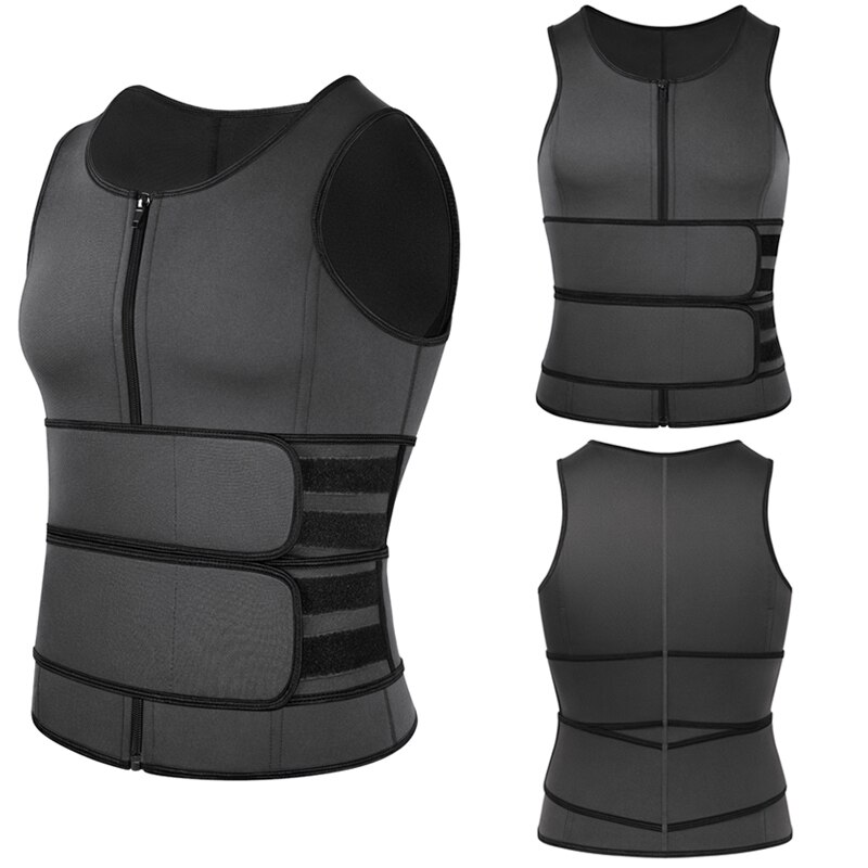 Men's Body Shaper Waist Trainer Sauna Vest Double Belt Sweat Shirt Corset Top Abdomen Slimming Shapewear Fat Burn Fitness Top Men's Body Shaper Waist Trainer Sauna Vest Double Belt Sweat Shirt Corset Top Abdomen Slimming Shapewear Fat Burn Fitness Top