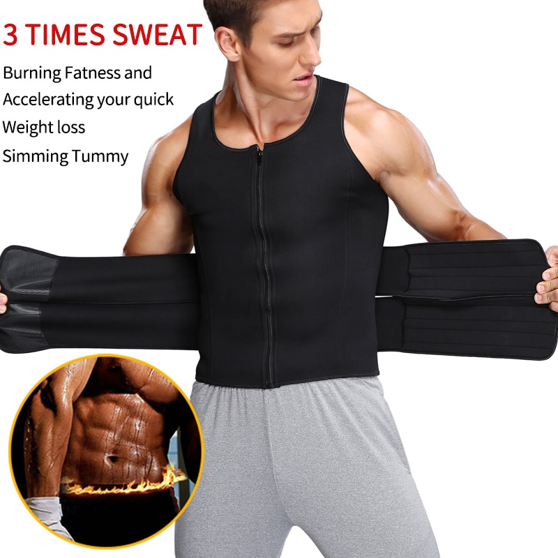 Men’s Body Shaper Waist Trainer Sauna Vest Double Belt Sweat Shirt Corset Top Abdomen Slimming Shapewear Fat Burn Fitness Top Men's Body Shaper Waist Trainer Sauna Vest Double Belt Sweat Shirt Corset Top Abdomen Slimming Shapewear Fat Burn Fitness Top