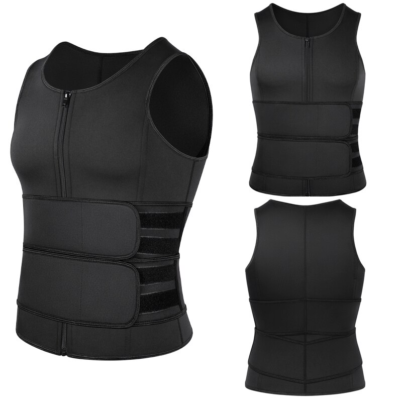 Men's Body Shaper Waist Trainer Sauna Vest Double Belt Sweat Shirt Corset Top Abdomen Slimming Shapewear Fat Burn Fitness Top Men's Body Shaper Waist Trainer Sauna Vest Double Belt Sweat Shirt Corset Top Abdomen Slimming Shapewear Fat Burn Fitness Top