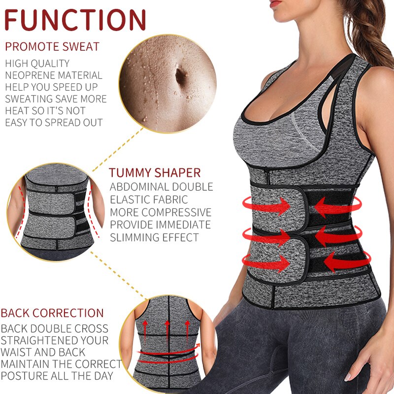 Women Waist Trainer Vest Neoprene Body Shaper Sauna Sweat Suit Slimming Sheath Fitness Workout Corset Top Shapewear Trimmer Belt Women Waist Trainer Vest Neoprene Body Shaper Sauna Sweat Suit Slimming Sheath Fitness Workout Corset Top Shapewear Trimmer Belt
