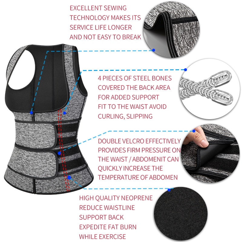 Women Waist Trainer Vest Neoprene Body Shaper Sauna Sweat Suit Slimming Sheath Fitness Workout Corset Top Shapewear Trimmer Belt Women Waist Trainer Vest Neoprene Body Shaper Sauna Sweat Suit Slimming Sheath Fitness Workout Corset Top Shapewear Trimmer Belt
