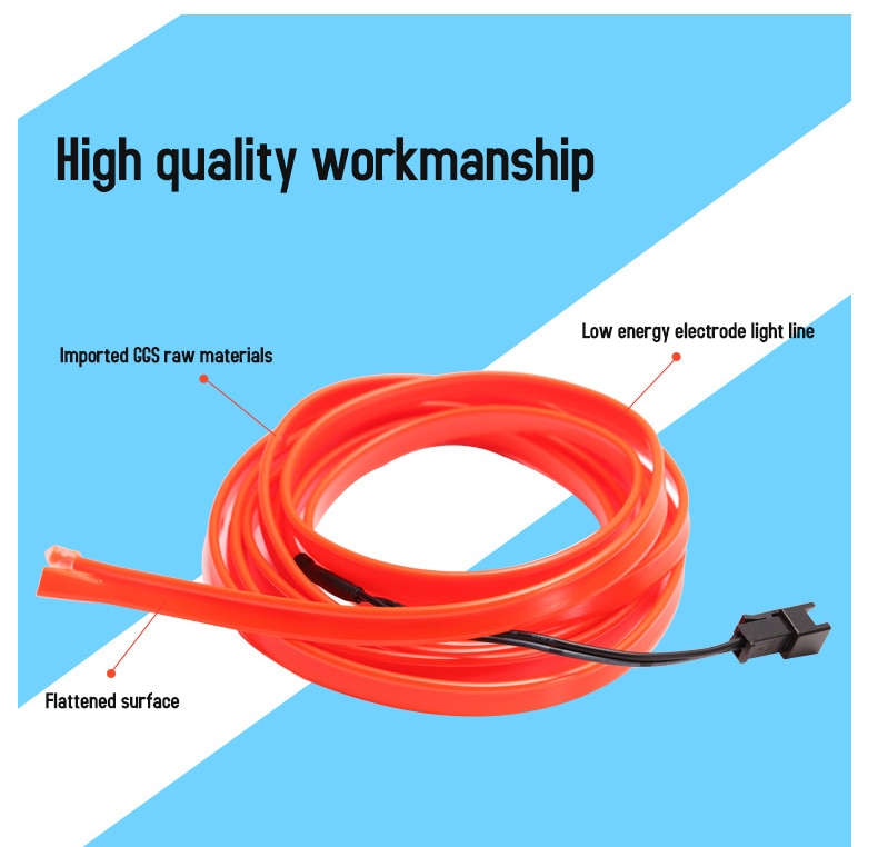 5m car interior accessories atmosphere lamp EL cold light line with USB DIY Decorative Dash board Console Auto LED Ambient Light