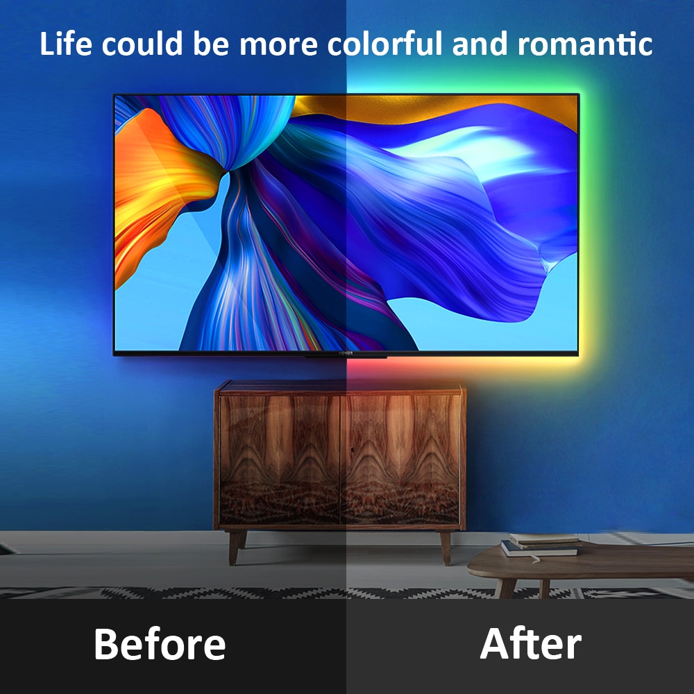 ColorRGB, TV Backlight , USB Powered LED strip light ,RGB5050 For 24 Inch-60 Inch TV,Mirror,PC, APP Control Bias ColorRGB, TV Backlight , USB Powered LED strip light ,RGB5050 For 24 Inch-60 Inch TV,Mirror,PC, APP Control Bias