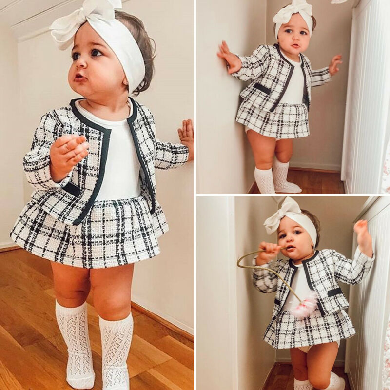 2Pcs Autumn Winter Party Kids Clothes For Baby Girl Fashion Pageant Plaid Coat Tutu Dress Outfits Suit Toddler Girl Clothing Set 2Pcs Autumn Winter Party Kids Clothes For Baby Girl Fashion Pageant Plaid Coat Tutu Dress Outfits Suit Toddler Girl Clothing Set