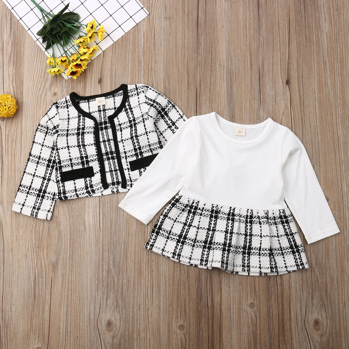 2Pcs Autumn Winter Party Kids Clothes For Baby Girl Fashion Pageant Plaid Coat Tutu Dress Outfits Suit Toddler Girl Clothing Set 2Pcs Autumn Winter Party Kids Clothes For Baby Girl Fashion Pageant Plaid Coat Tutu Dress Outfits Suit Toddler Girl Clothing Set