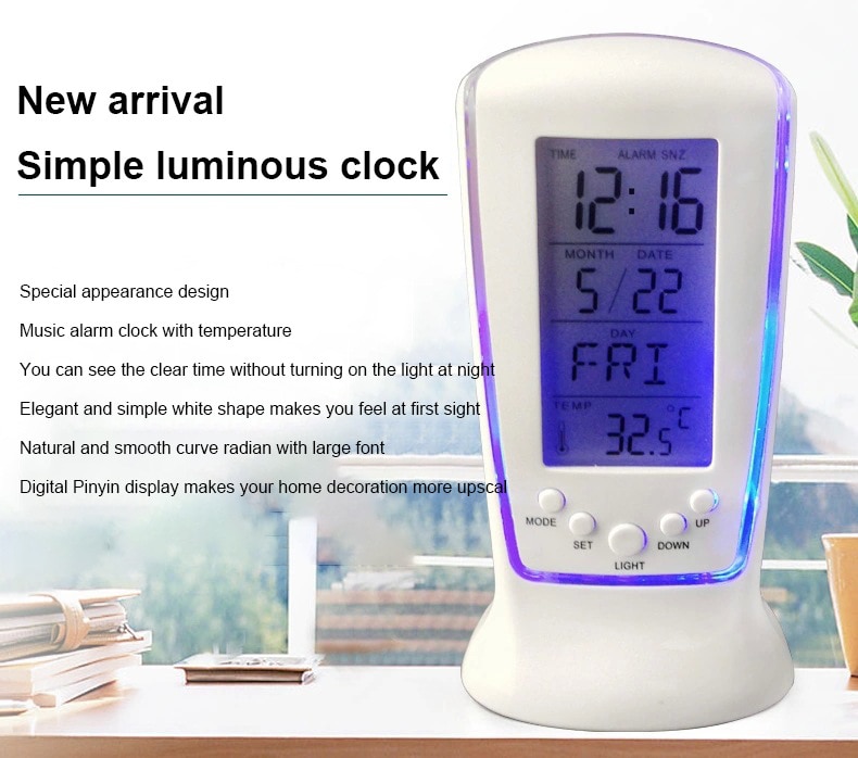 510 Mini Small Alarm Clock Led Luminous Music Alarm Mute Lazy Electronic Clock with Temperature Alarm Clock 510 Mini Small Alarm Clock Led Luminous Music Alarm Mute Lazy Electronic Clock with Temperature Alarm Clock