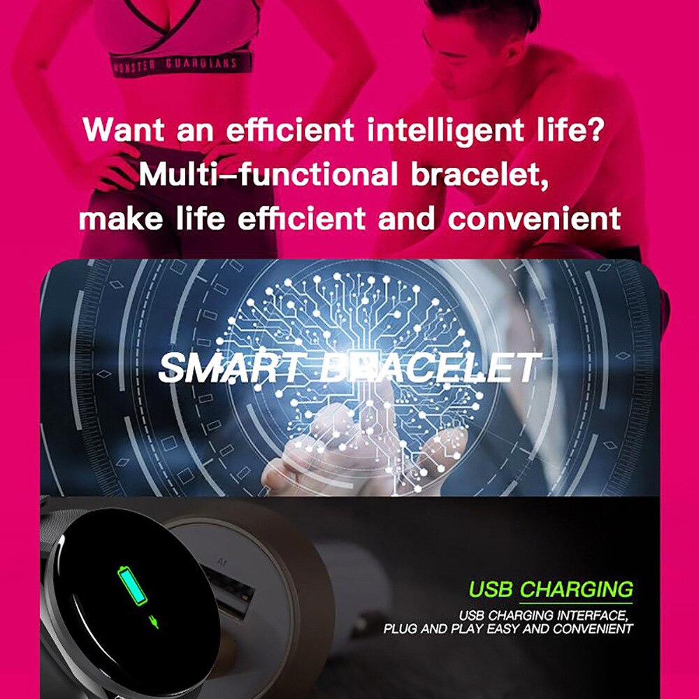 D18 Smart Bracelet Color round Screen Heart Rate Blood Pressure Sleep Monitoring Pedometer Sports Fitness Smart Watch