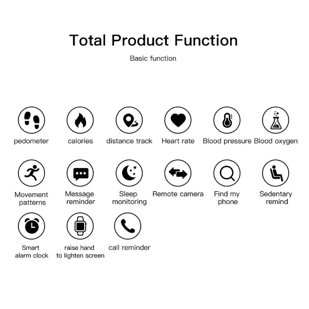 D18 Smart Bracelet Color round Screen Heart Rate Blood Pressure Sleep Monitoring Pedometer Sports Fitness Smart Watch