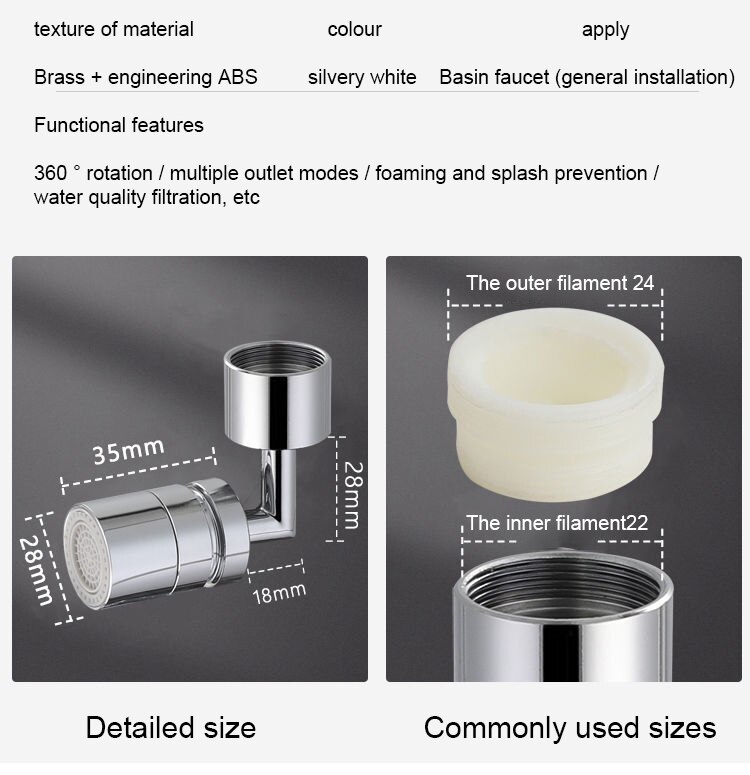 Universal 360° Rotate Kitchen Faucet Extender Aerator Plastic Splash Filter Kitchen Washbasin Faucet Bubbler Nozzle Universal 360° Rotate Kitchen Faucet Extender Aerator Plastic Splash Filter Kitchen Washbasin Faucet Bubbler Nozzle
