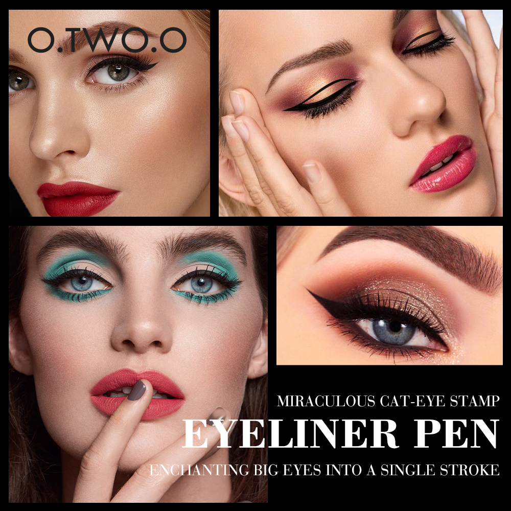 O.TWO.O Eyeliner Stamp Black Liquid Eyeliner Pen Waterproof Fast Dry Double-ended Eye Liner Pencil Make-up for Women Cosmetics O.TWO.O Eyeliner Stamp Black Liquid Eyeliner Pen Waterproof Fast Dry Double-ended Eye Liner Pencil Make-up for Women Cosmetics