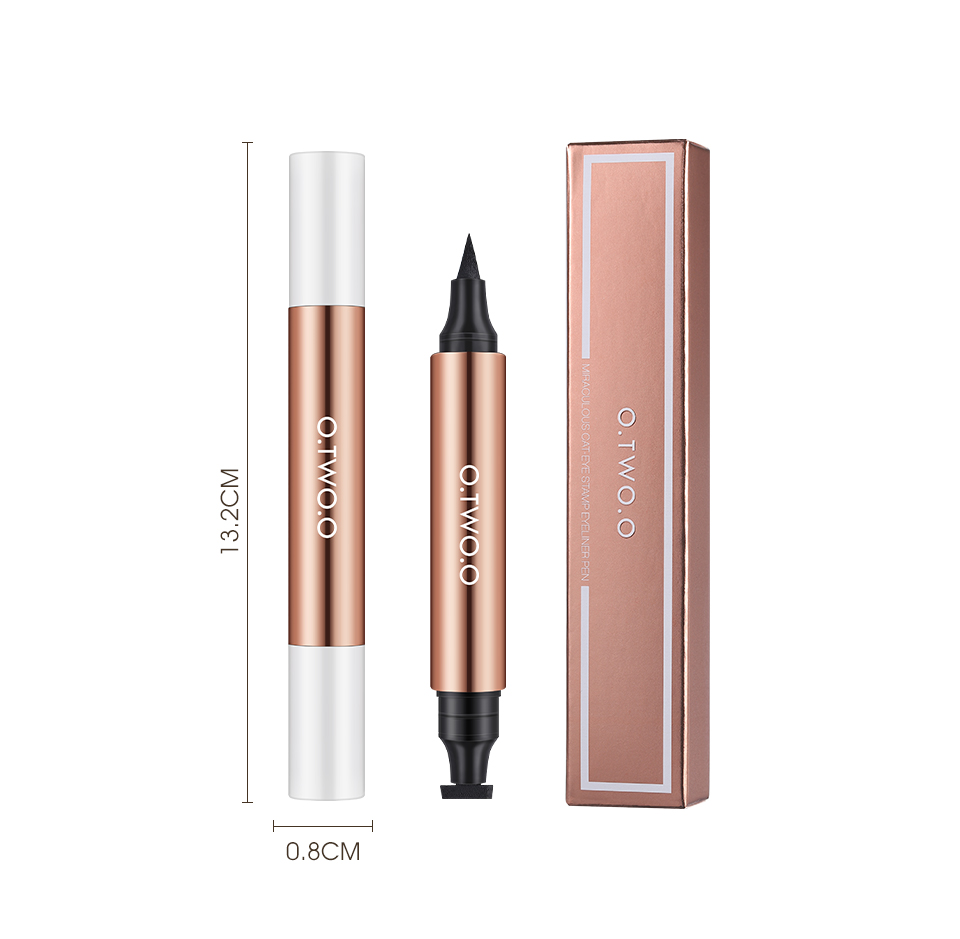 O.TWO.O Eyeliner Stamp Black Liquid Eyeliner Pen Waterproof Fast Dry Double-ended Eye Liner Pencil Make-up for Women Cosmetics O.TWO.O Eyeliner Stamp Black Liquid Eyeliner Pen Waterproof Fast Dry Double-ended Eye Liner Pencil Make-up for Women Cosmetics