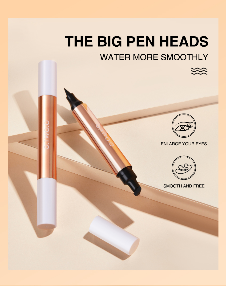 O.TWO.O Eyeliner Stamp Black Liquid Eyeliner Pen Waterproof Fast Dry Double-ended Eye Liner Pencil Make-up for Women Cosmetics O.TWO.O Eyeliner Stamp Black Liquid Eyeliner Pen Waterproof Fast Dry Double-ended Eye Liner Pencil Make-up for Women Cosmetics