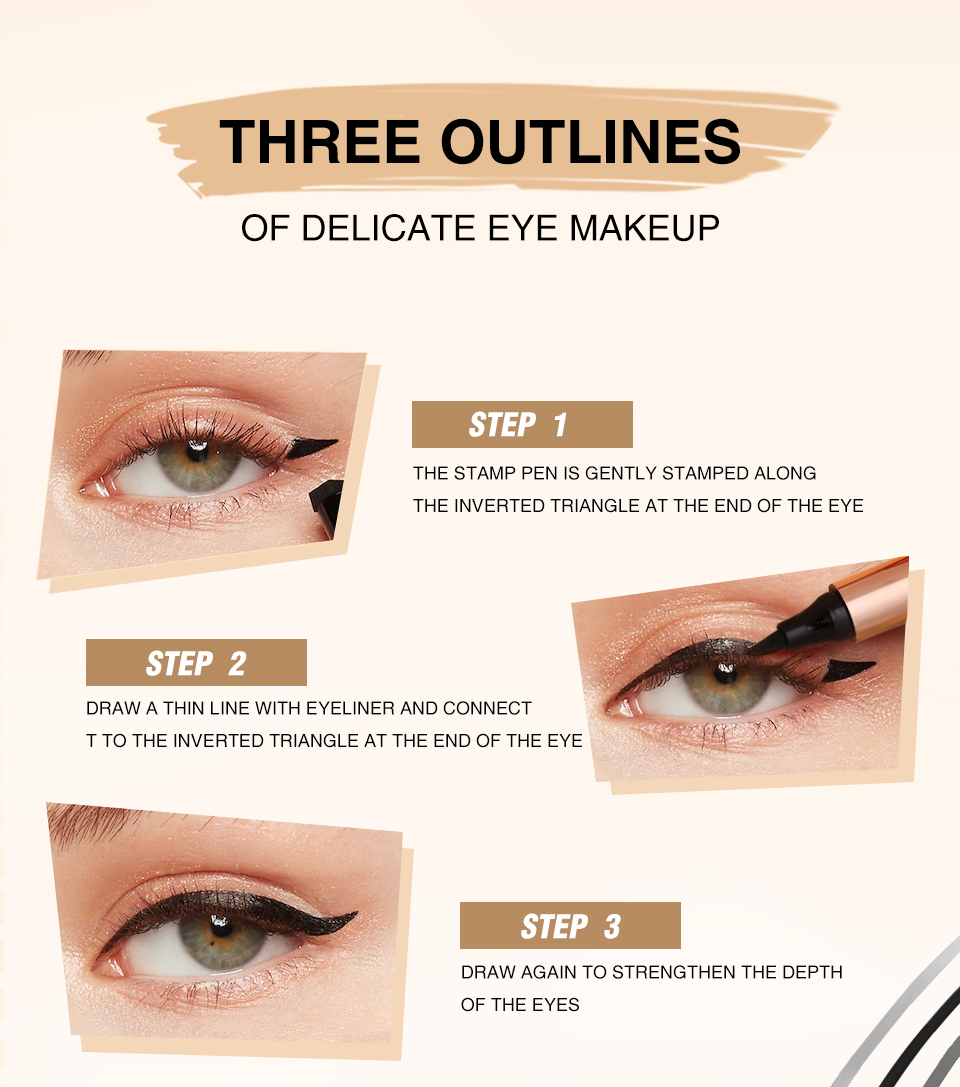 O.TWO.O Eyeliner Stamp Black Liquid Eyeliner Pen Waterproof Fast Dry Double-ended Eye Liner Pencil Make-up for Women Cosmetics O.TWO.O Eyeliner Stamp Black Liquid Eyeliner Pen Waterproof Fast Dry Double-ended Eye Liner Pencil Make-up for Women Cosmetics