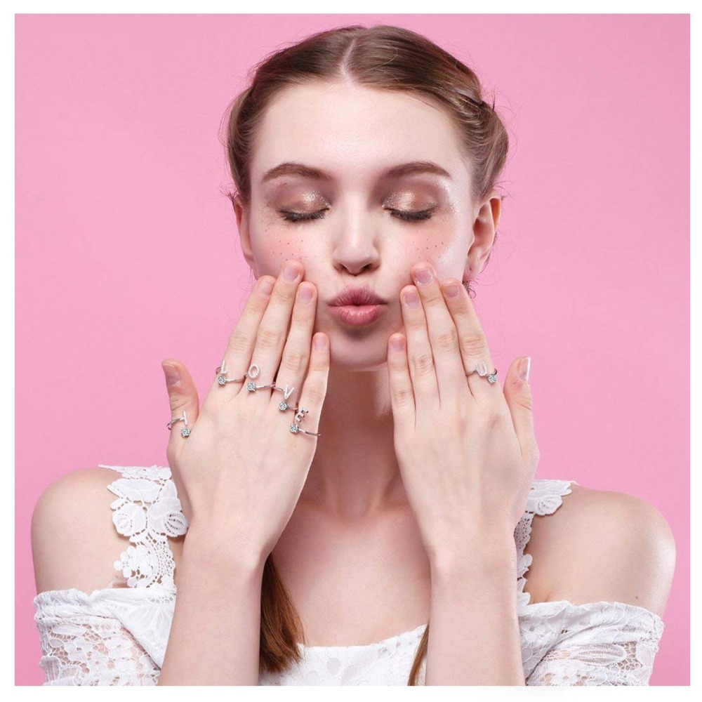 A-Z Letter Adjustable Opening Rings A-Z Letter Adjustable Opening Rings