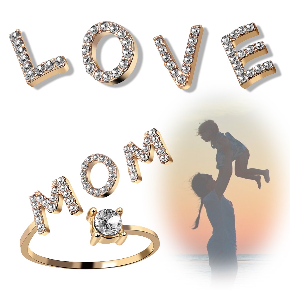 A-Z Letter Adjustable Opening Rings A-Z Letter Adjustable Opening Rings