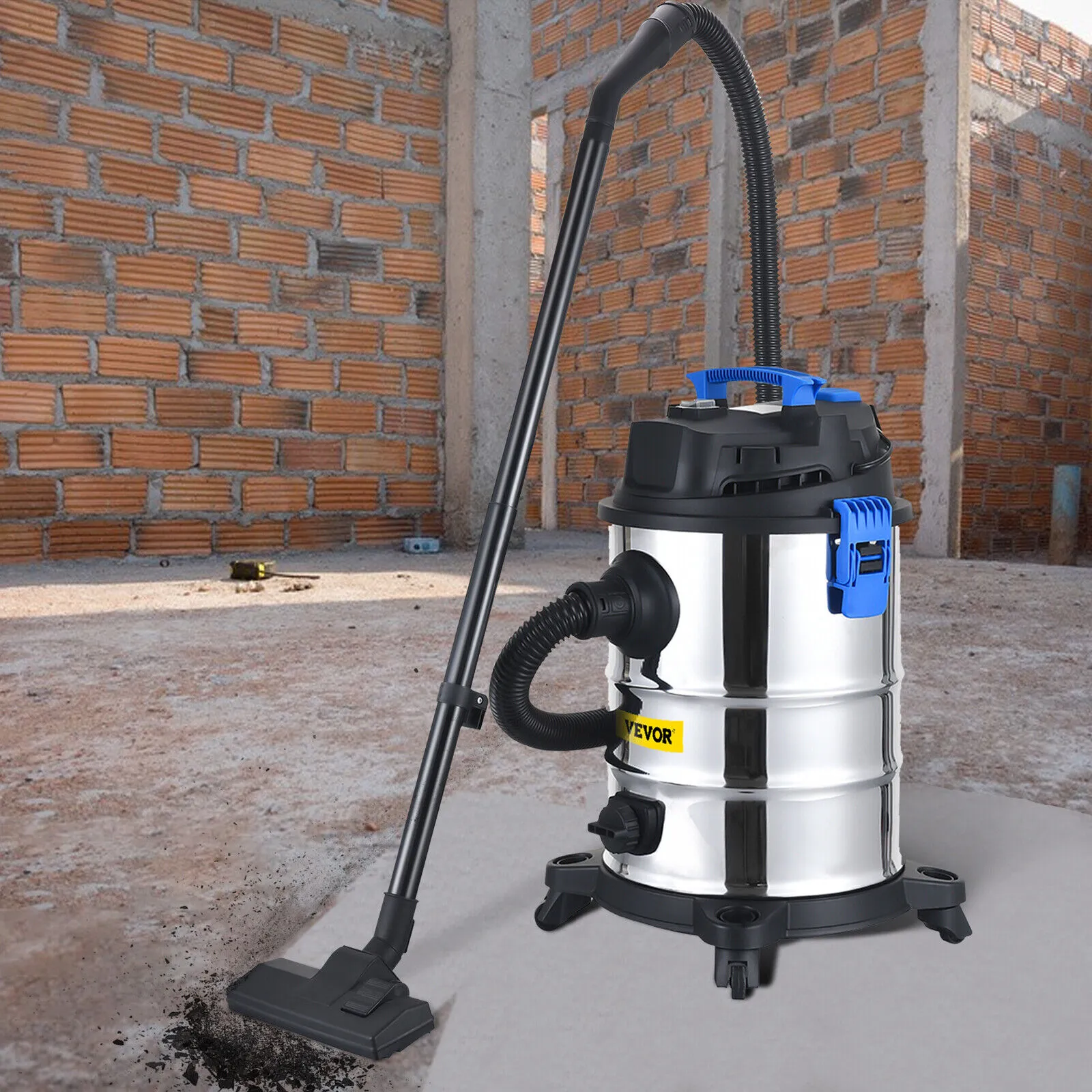 VEVOR Dust Extractor Collector Wet & Dry Vacuum Cleaner 6.5-13.5 Gal. HEPA Filtration System for Household and Jobsite Cleaning