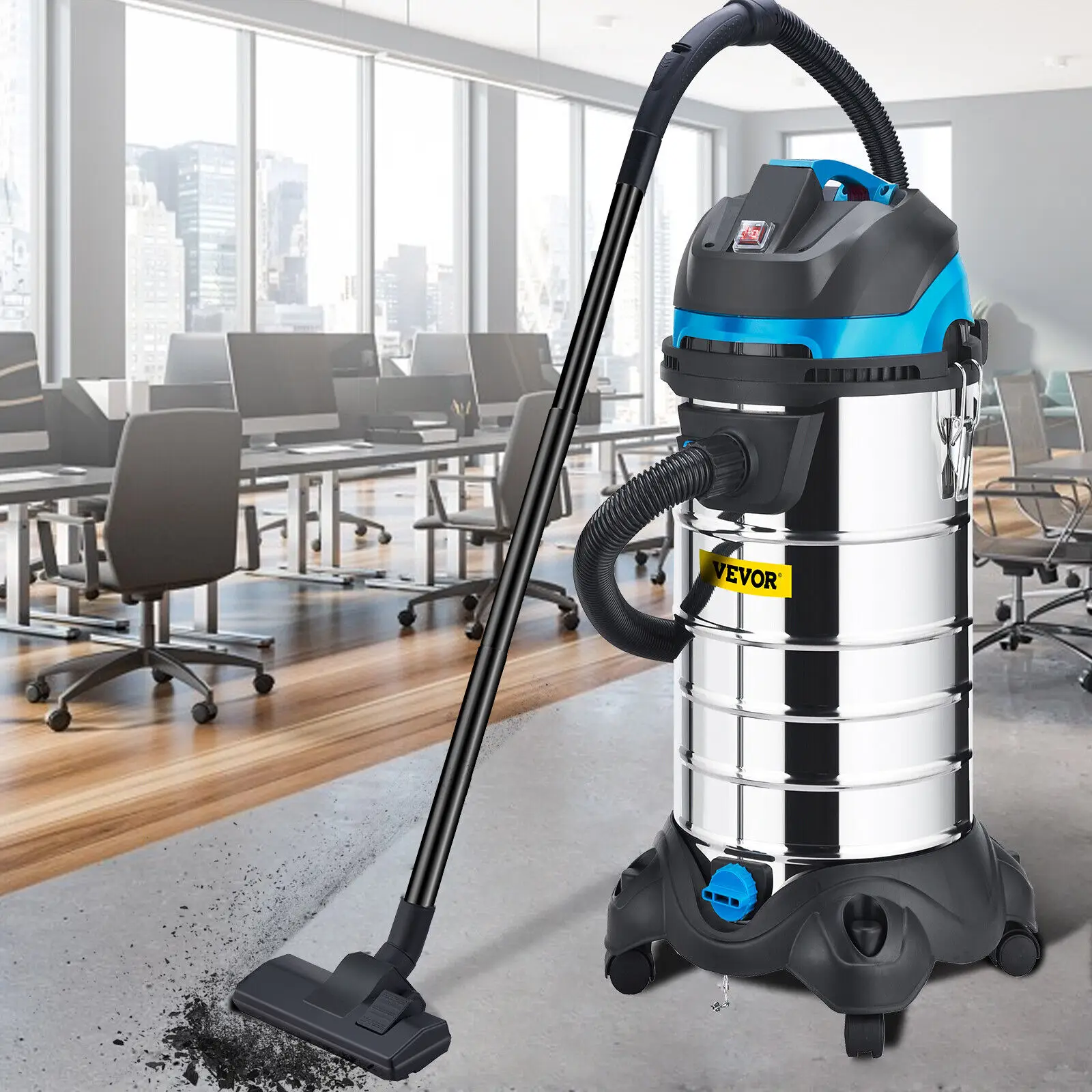 VEVOR Dust Extractor Collector Wet & Dry Vacuum Cleaner 6.5-13.5 Gal. HEPA Filtration System for Household and Jobsite Cleaning